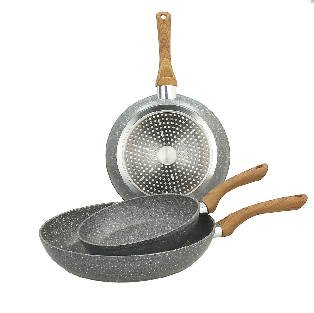 Forged aluminum fry pan set